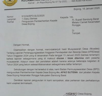 BPD Desa Bojong Desak Kades Mundur, Ternyata Ini Alasannya