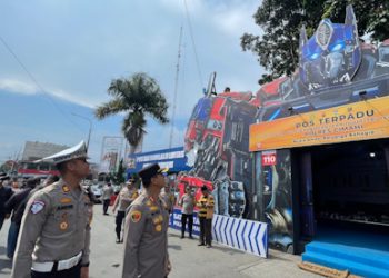 Optimus Prime Ramaikan Pos Mudik Padalarang, Pemudik Disambut Konsep Ramah Anak