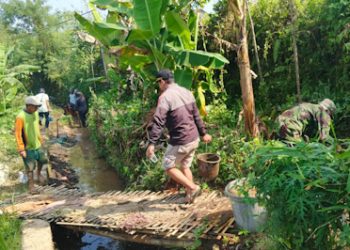 Petani Tambal Irigasi Bocor Secara Swadaya, 30 Hektare Sawah Terancam Kekeringan